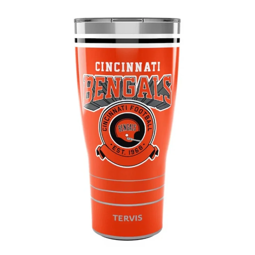 Tervis Tumbler Cincinnati Bengals Stainless Steel NEW w/ lid 30oz Vintage Style